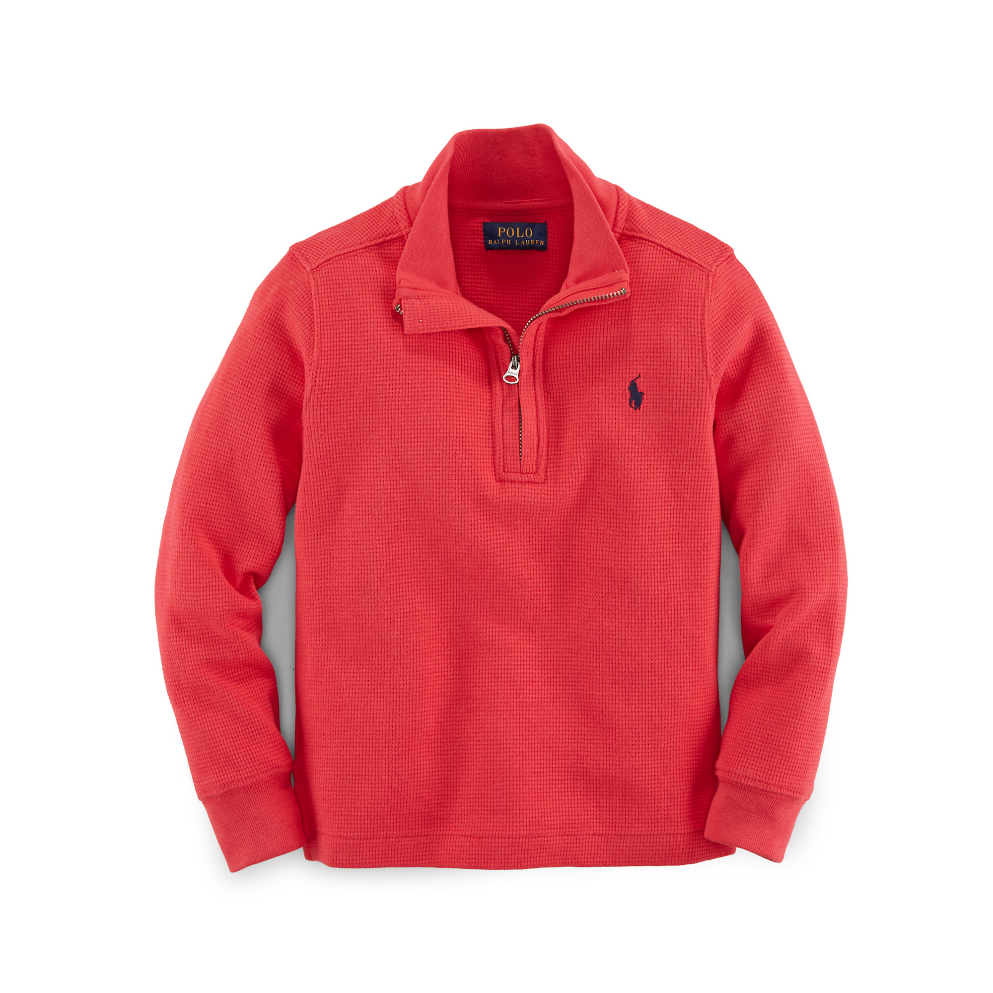 ralph lauren half zip waffle knit jumper