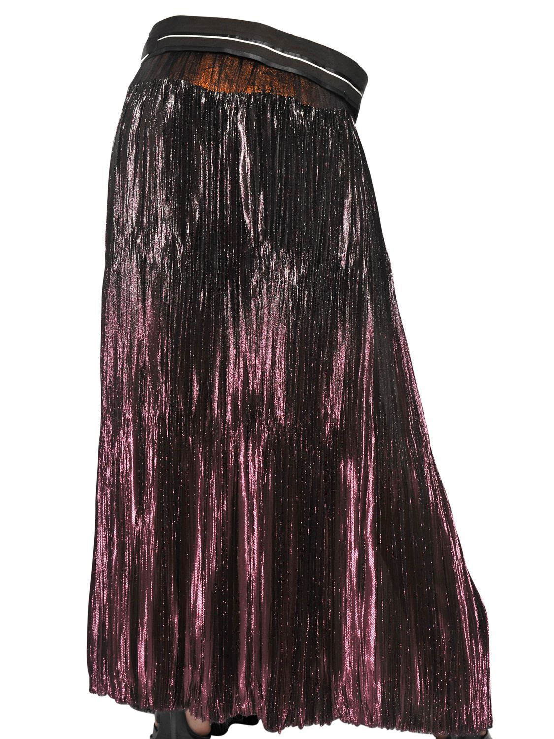 Lyst - Haider Ackermann Pleated Silk Viscose Lurex Skirt in Purple