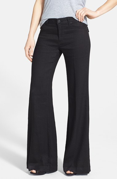 wide leg black jeans womens