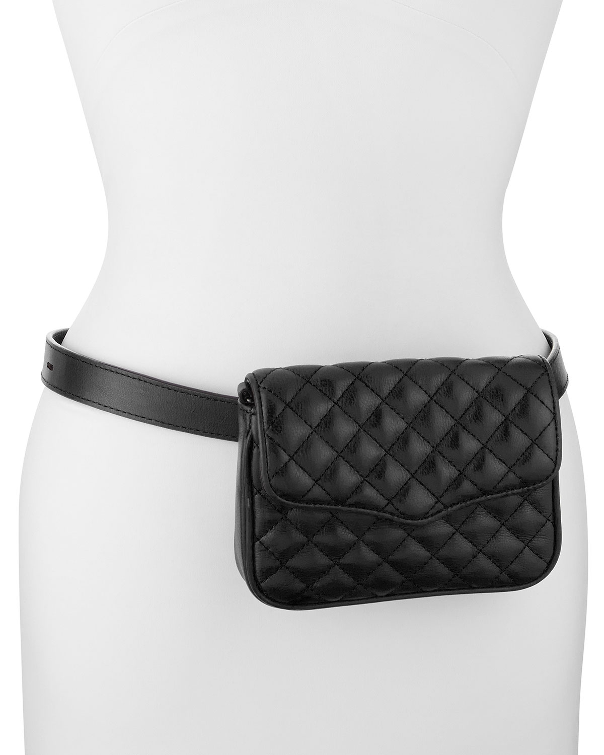 Lyst Rebecca Minkoff Affair Quilted Leather Flaptop Fanny Pack in Black
