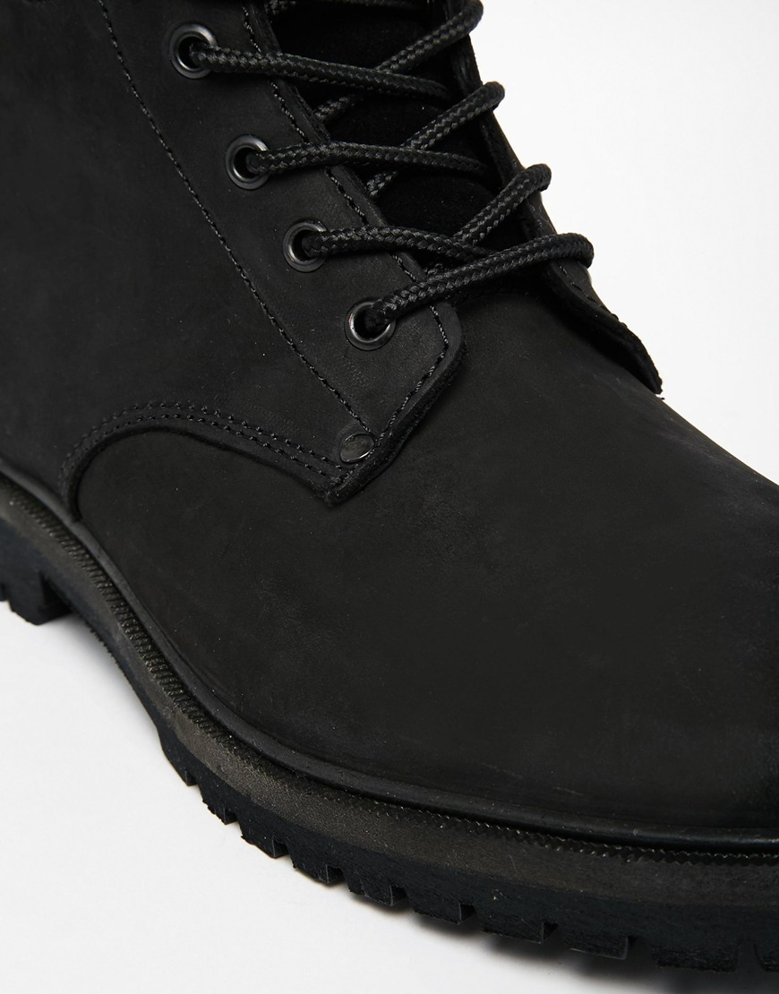 Jack & Jones Stoke Leather Boots in Black for Men - Lyst