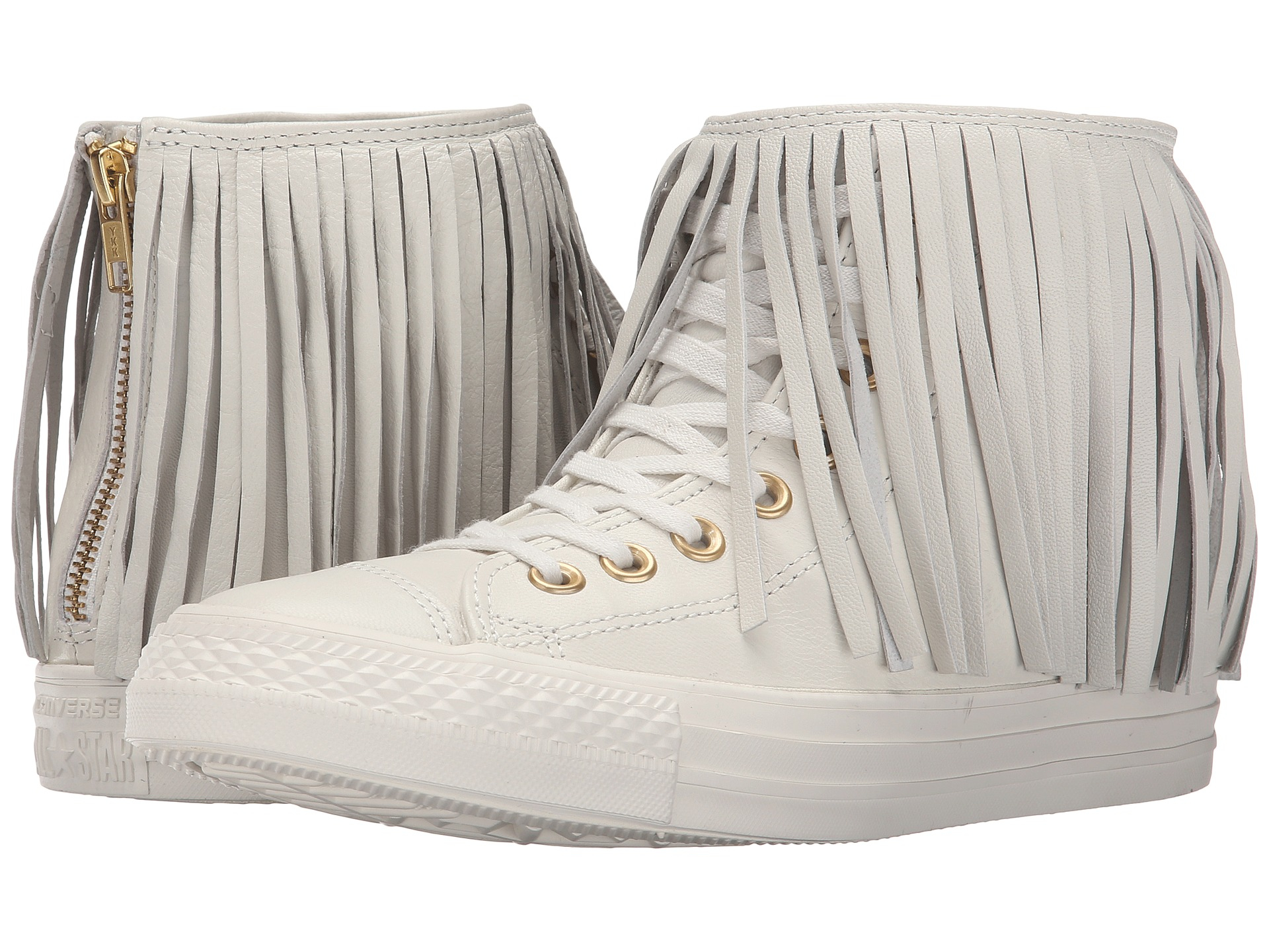 Converse Chuck Taylor® All Star® Premium Leather Fringe in White | Lyst