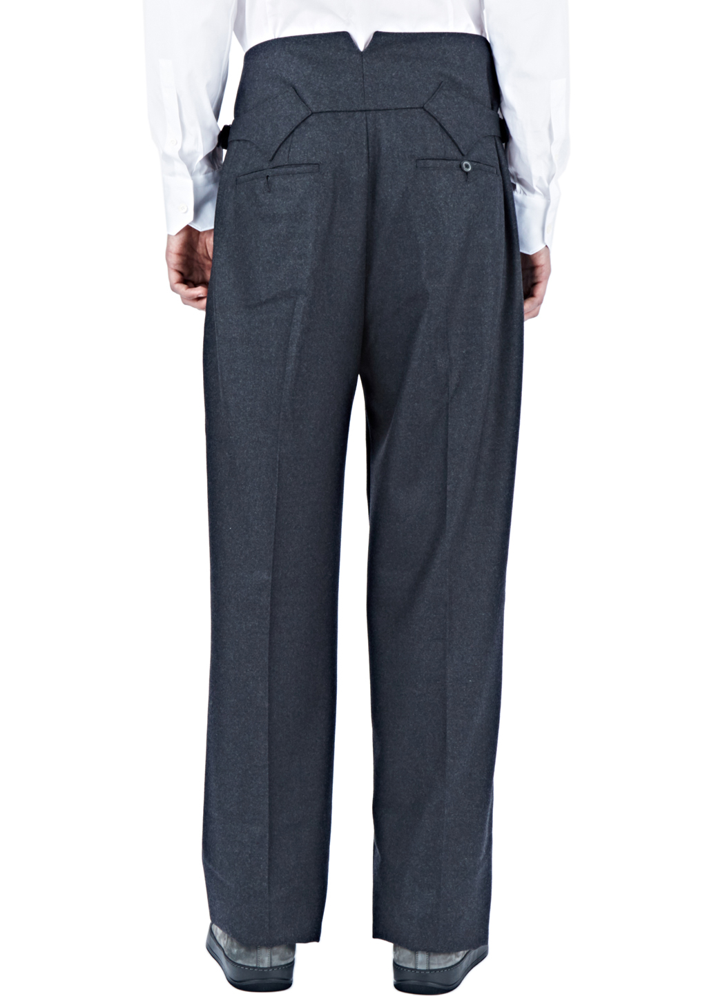 Lanvin High-waisted Wool Pants in Gray for Men | Lyst