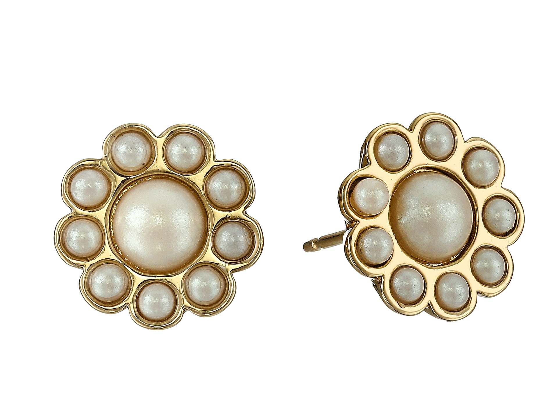 Kate spade Park Avenue Pearls Stud Earrings in Gold (Cream Multi) Lyst