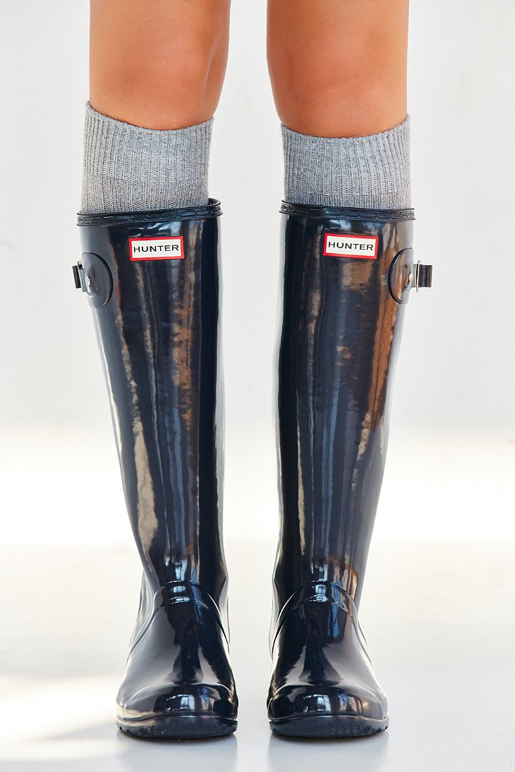 hunter original tour gloss packable rain boot