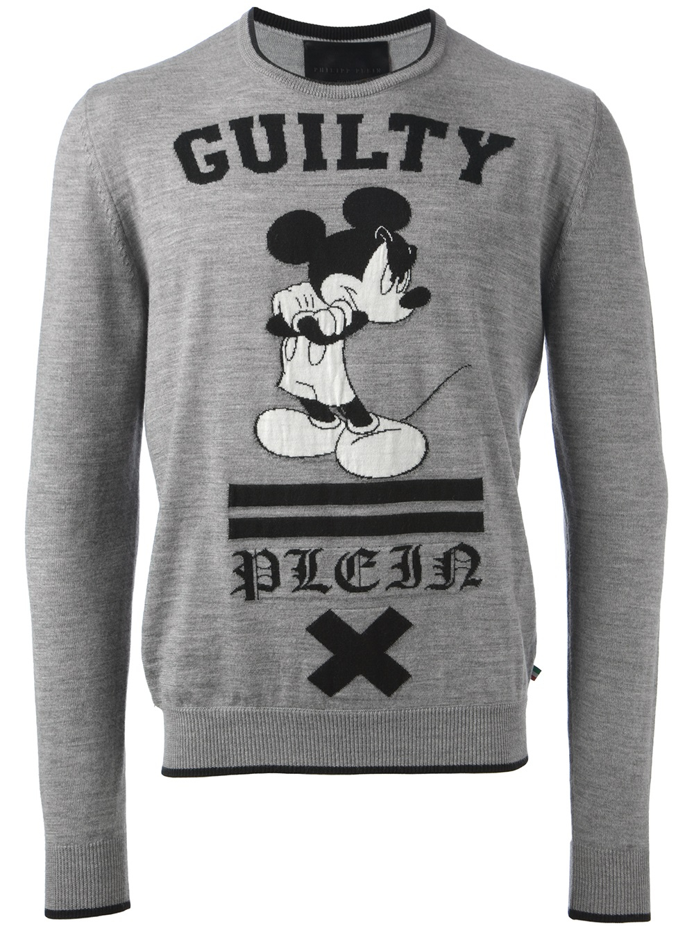 Philipp Plein Mickey Mouse Print Sweater in Grey (Gray) for Men | Lyst
