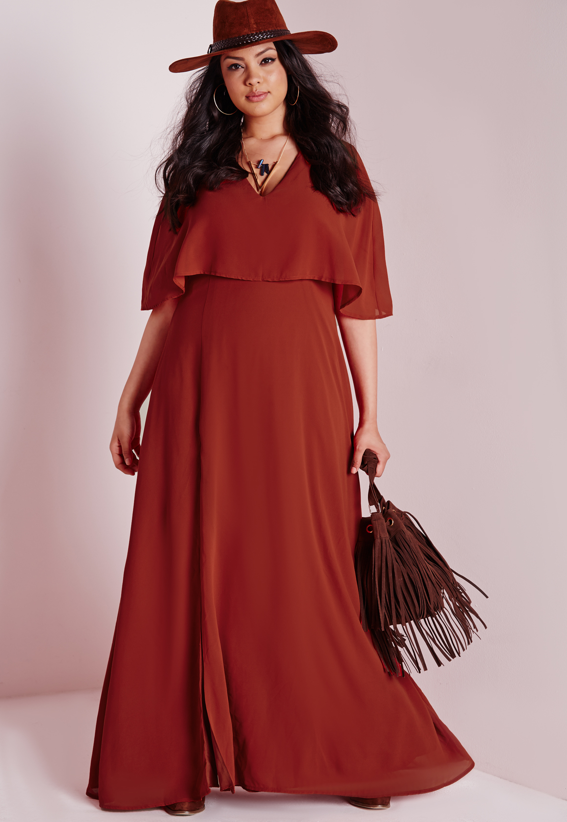 rust coloured maxi dress