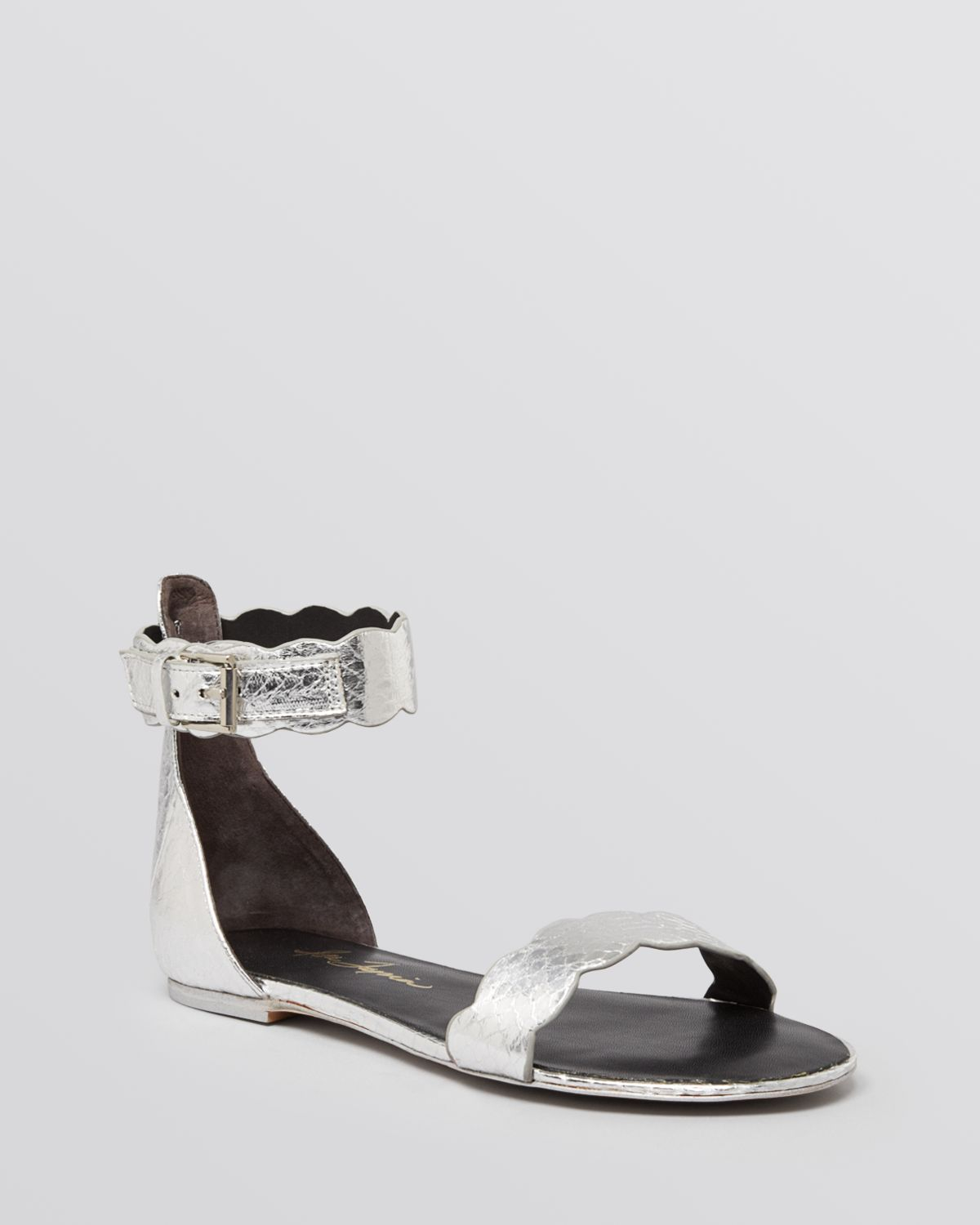 silver sandals ankle strap