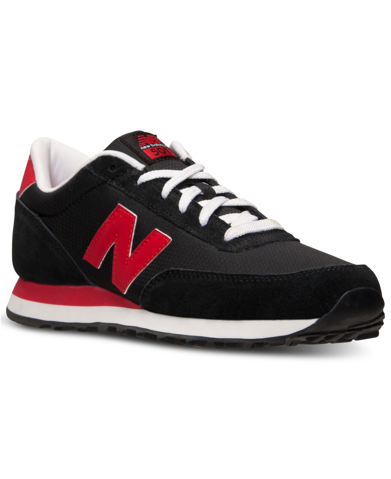 New Balance Men'S 501 Sneakers From Finish Line in Black/Red (Black ...