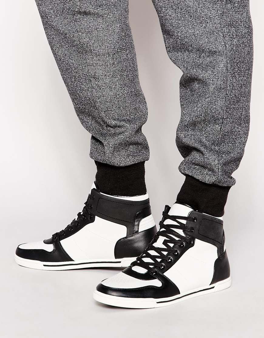 ALDO Teste HiTop Sneakers in White (Black) for Men Lyst