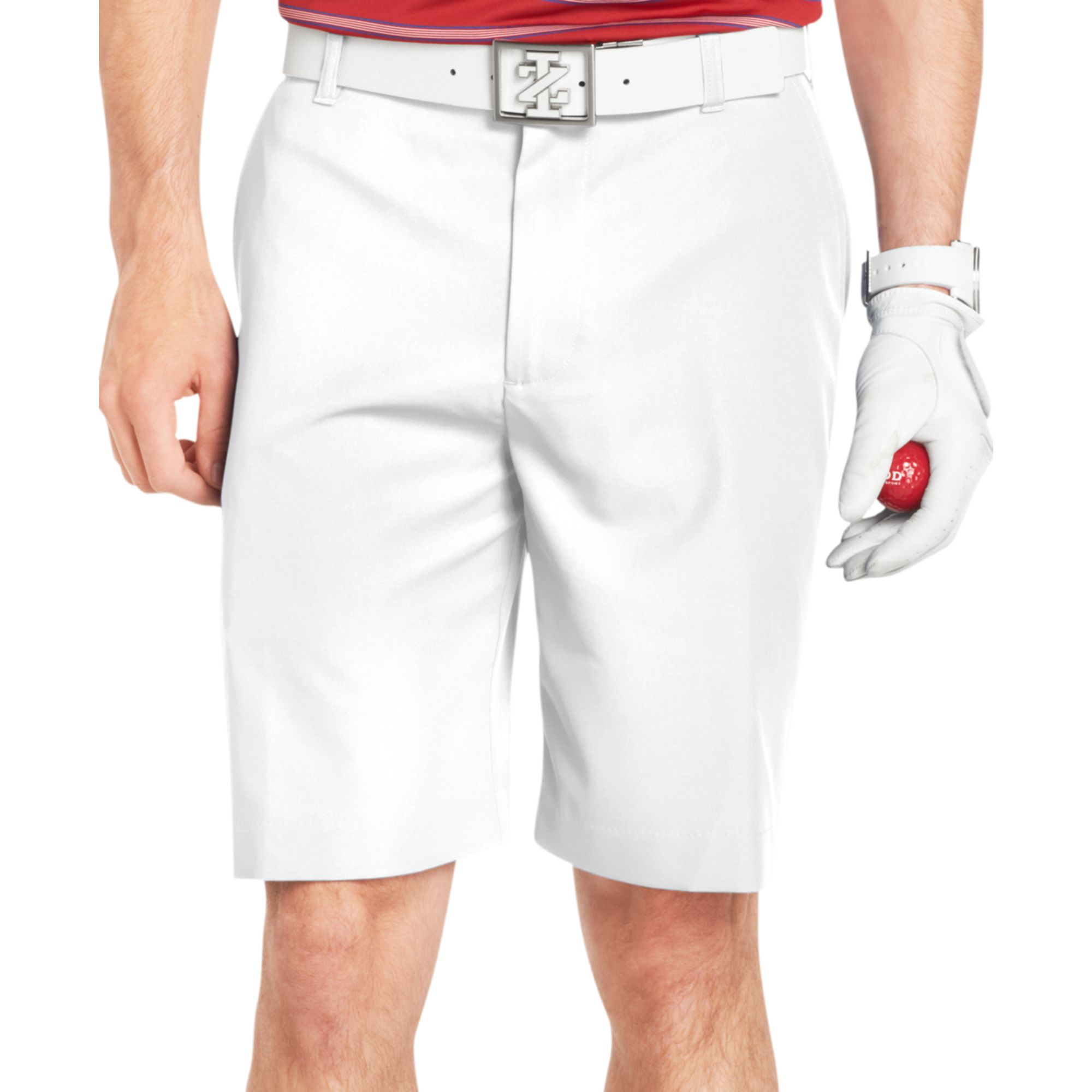 Izod Golf Shorts, Solid Flat Front Golf Shorts in White for Men Lyst