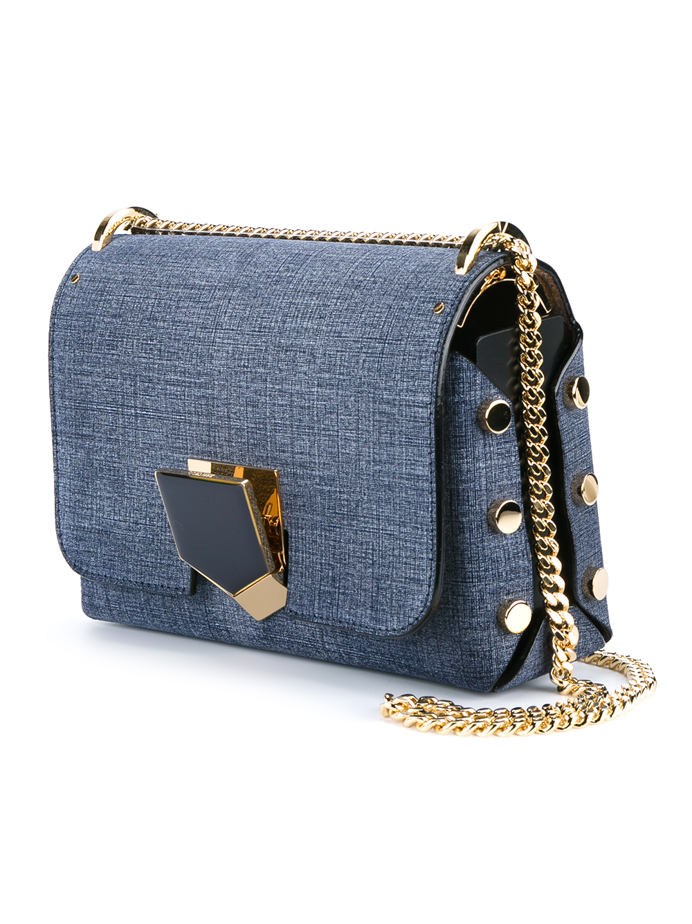 Jimmy Choo Denim Petite Lockett Shoulder Bag in Denim (Blue) Lyst