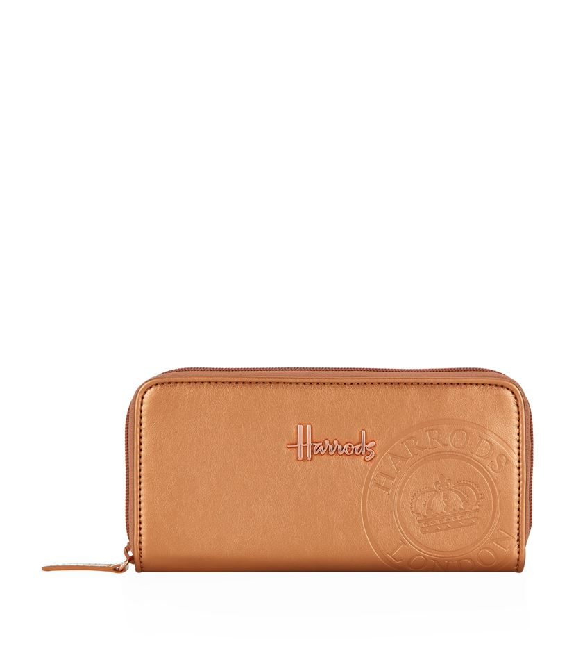 Harrods James Rose Gold Wallet in Brown | Lyst