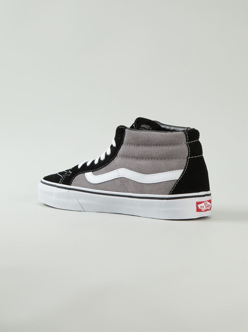 Vans Sk8 Mid High Sneakers in Gray for Men | Lyst