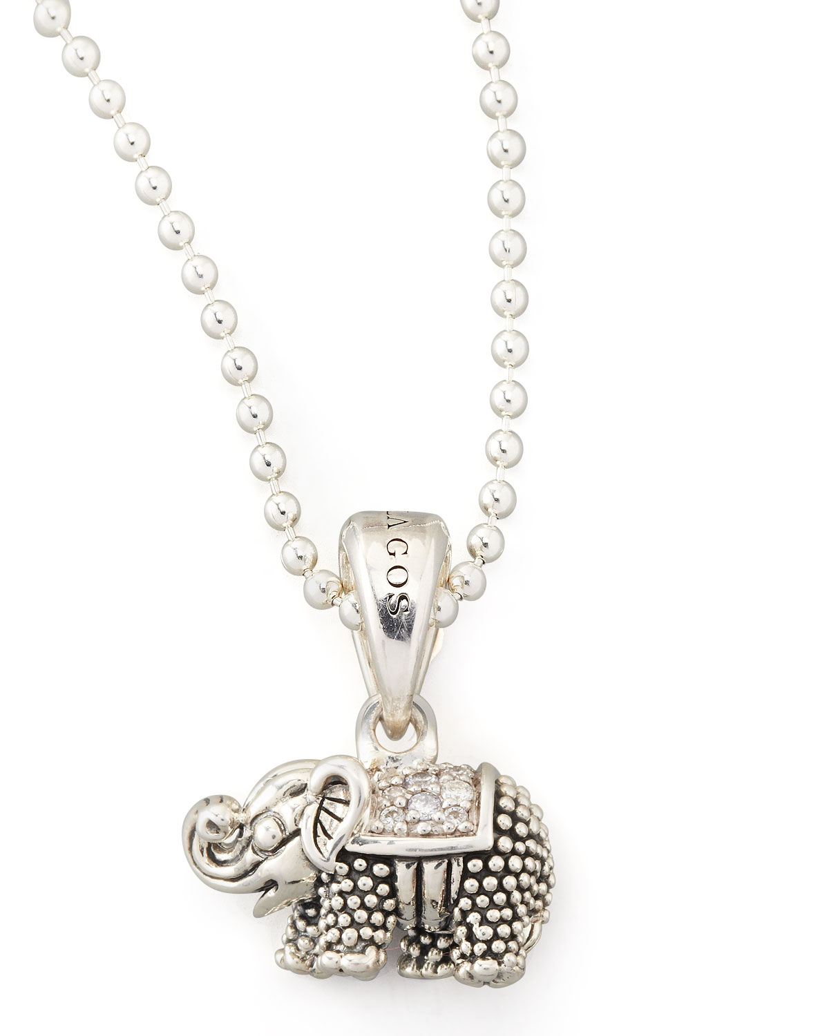 Lagos Rare Wonders Diamond Elephant Pendant Necklace in Silver ...