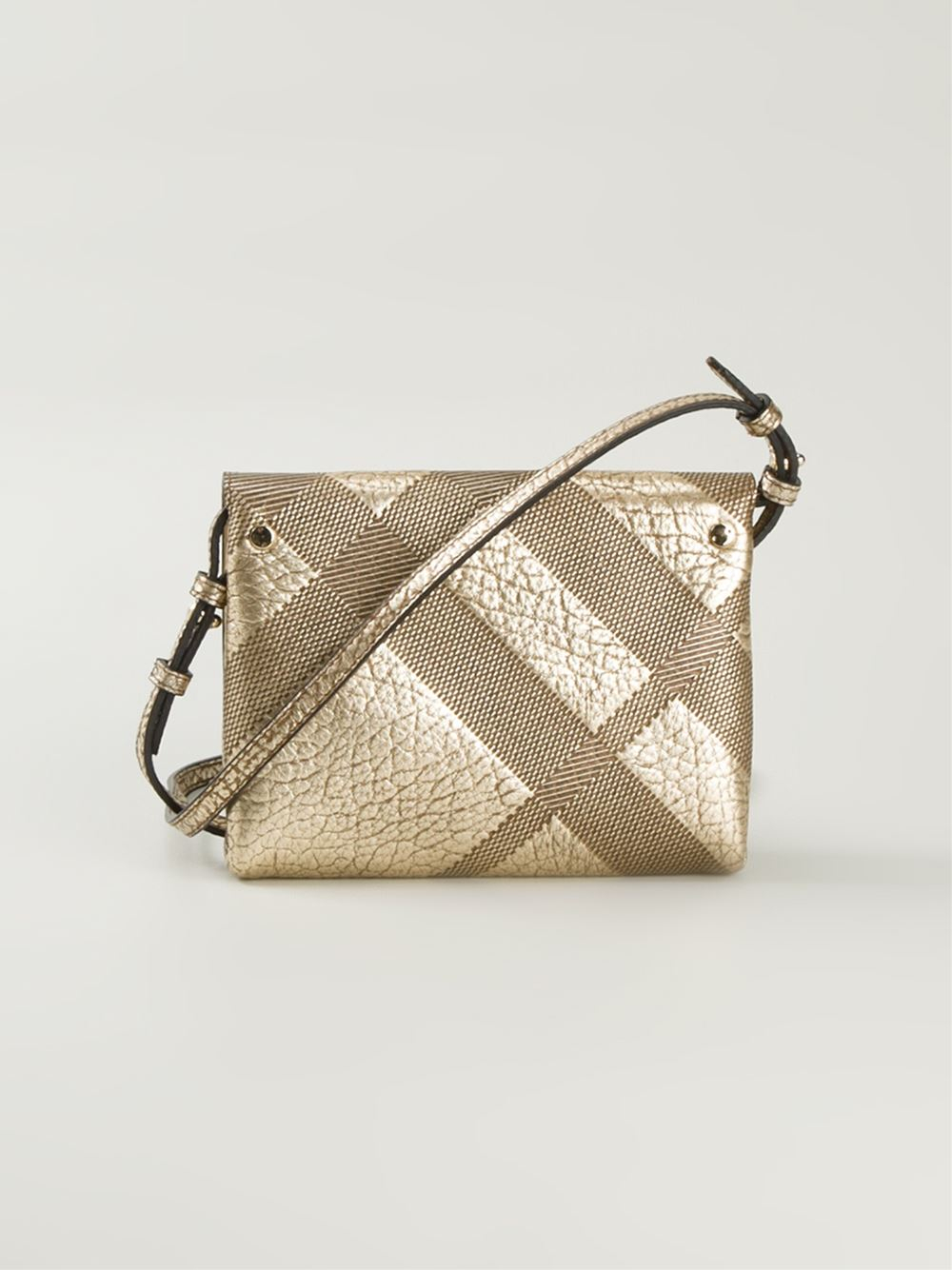 Burberry EmbossedCheck Leather CrossBody Bag in Metallic Lyst