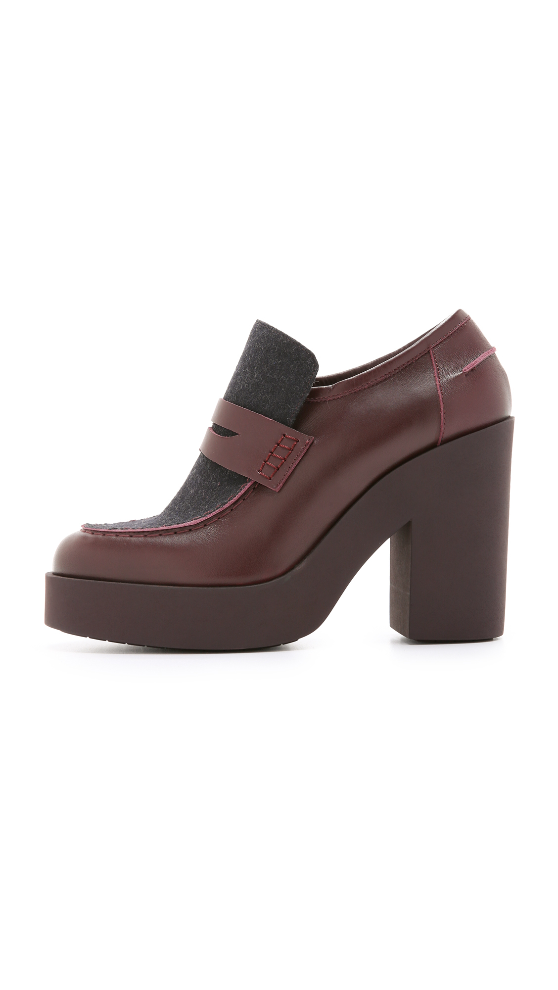 high heel platform loafers