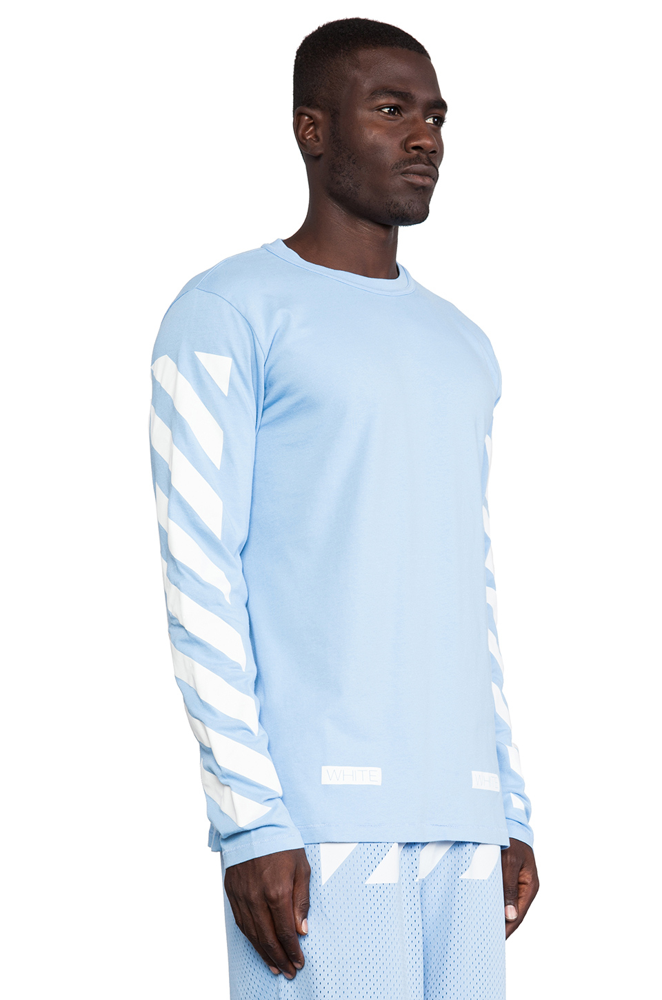 Off-White c/o Virgil Stripe Long Sleeve Tee in Blue Men Lyst