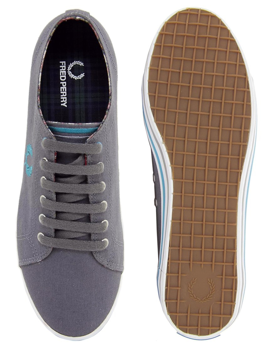 Fred Perry Kingston Twill Plimsolls in Grey (Gray) for Men - Lyst