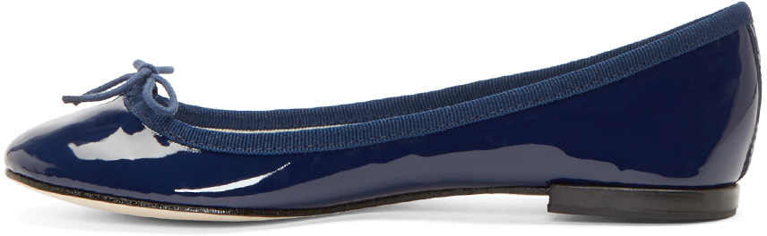 Repetto Navy Patent Cinderella Ballet Flats in Blue | Lyst