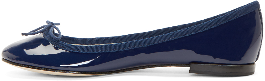Navy blue patent leather clearance flats