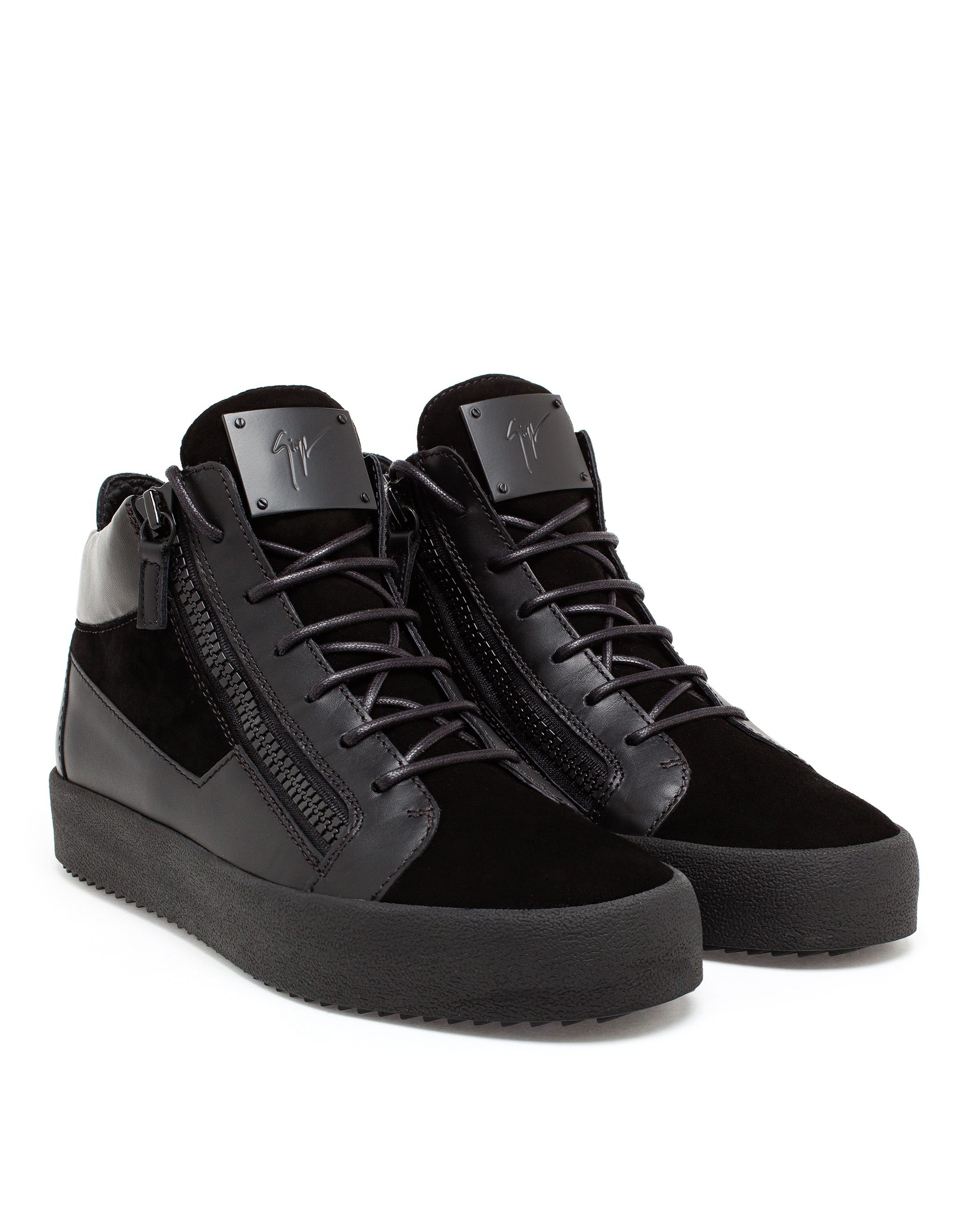 Giuseppe Zanotti Leather And Suede High Tops in Black | Lyst UK