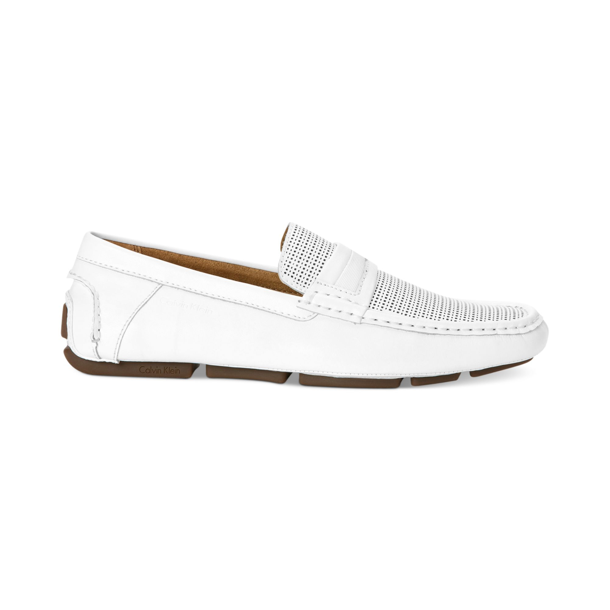 Calvin klein Michael Perforated Shoes in White for Men | Lyst
