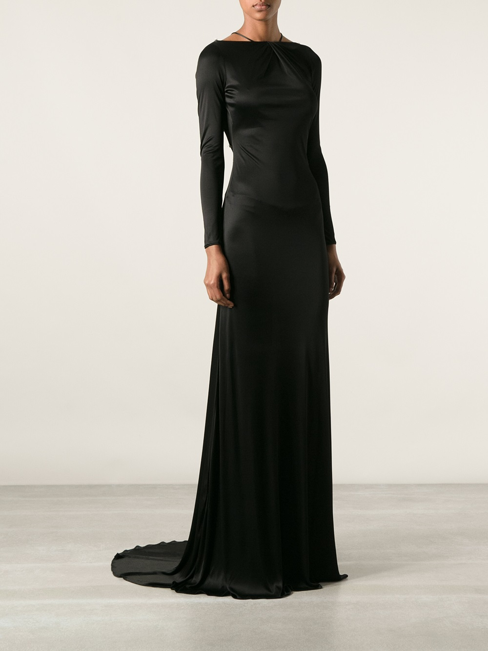 Roberto cavalli Snake Back Evening Dress in Black | Lyst
