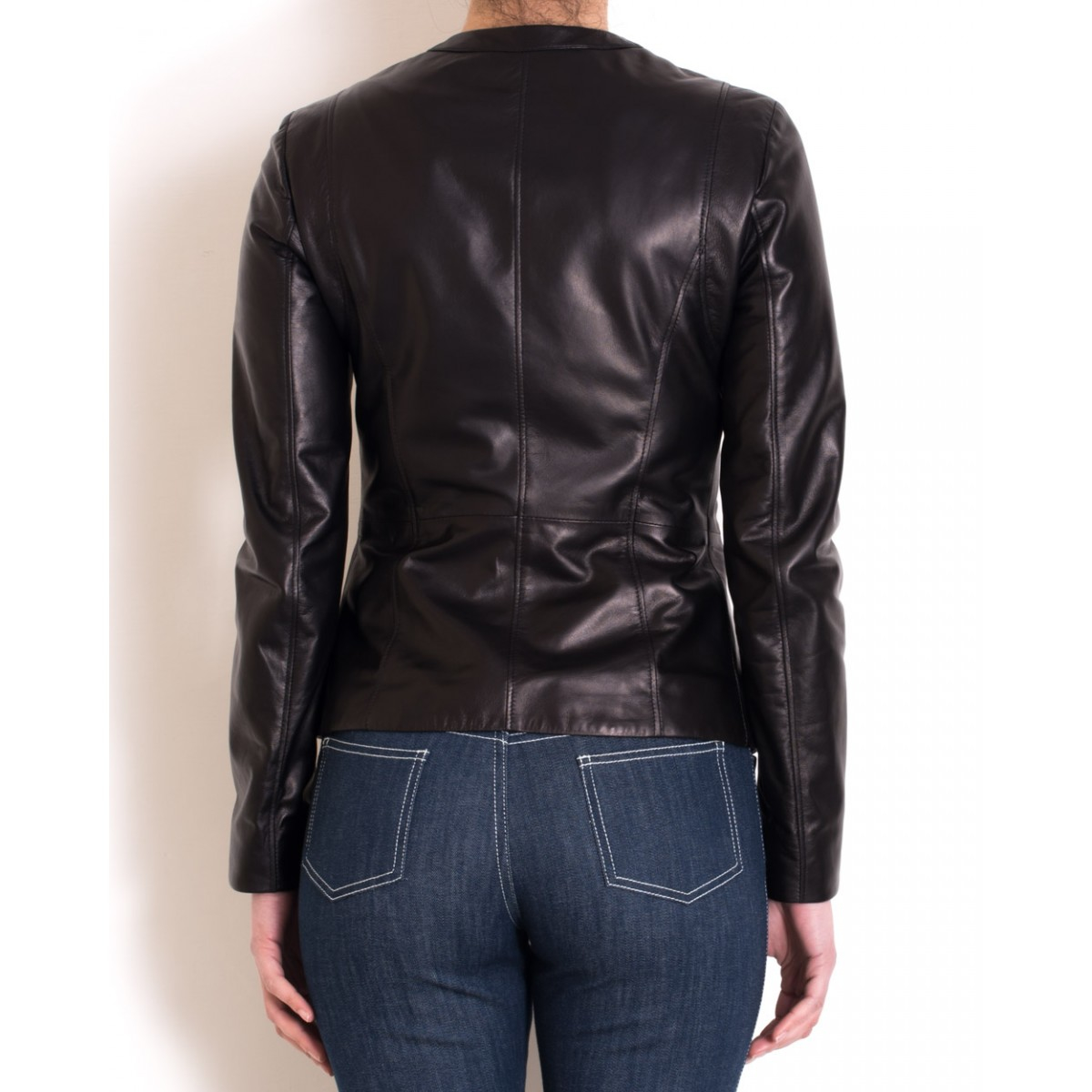 Drome Black Stretch Leather Jacket In Lyst Gallery