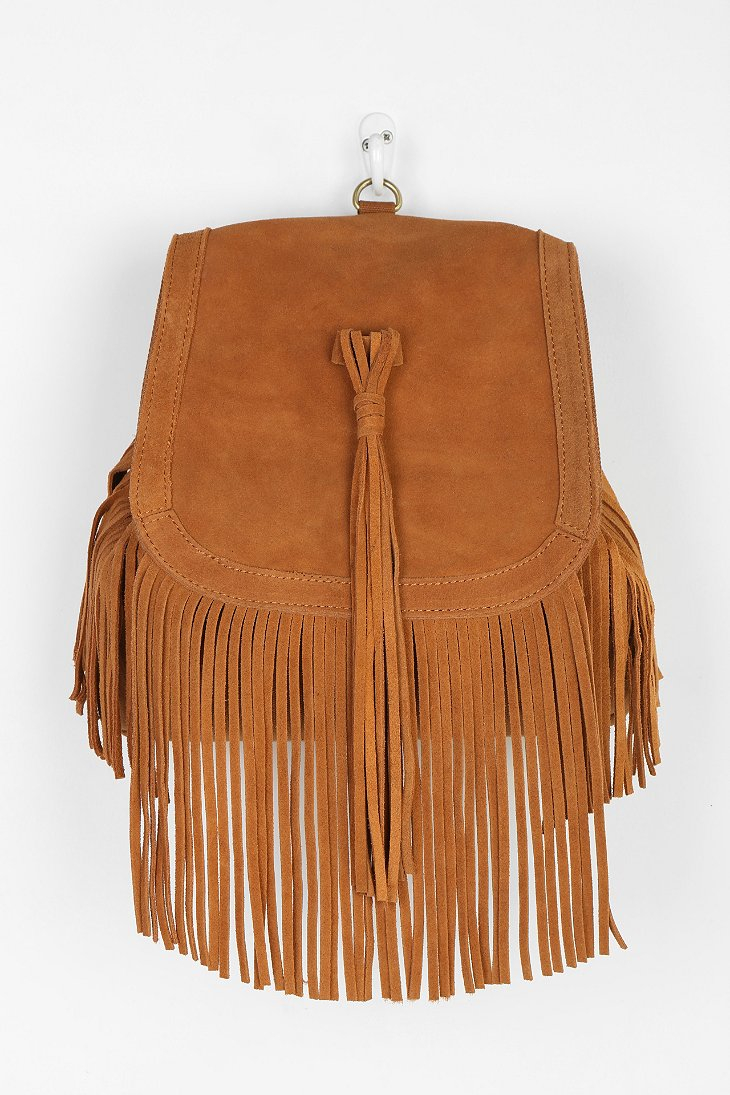 suede fringe backpack
