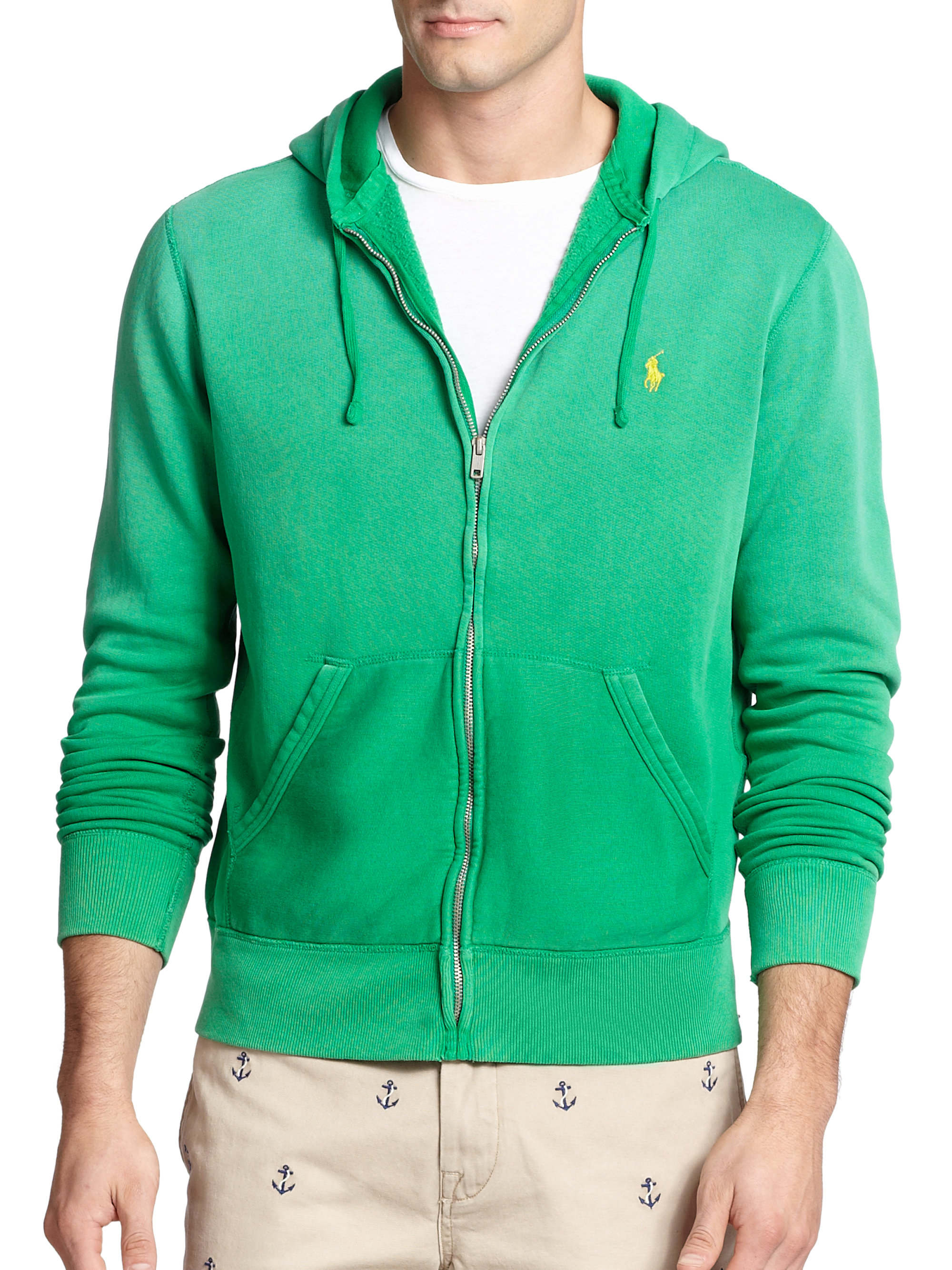 Polo Ralph Lauren Full-zip Fleece Hoodie in Green for Men - Lyst