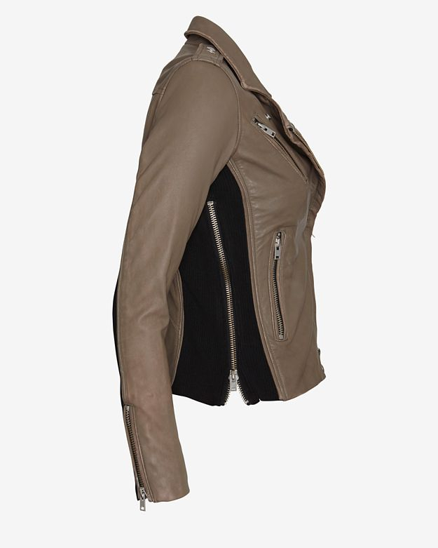 Iro Exclusive Vika Double Zipper Leather Jacket in Brown Lyst