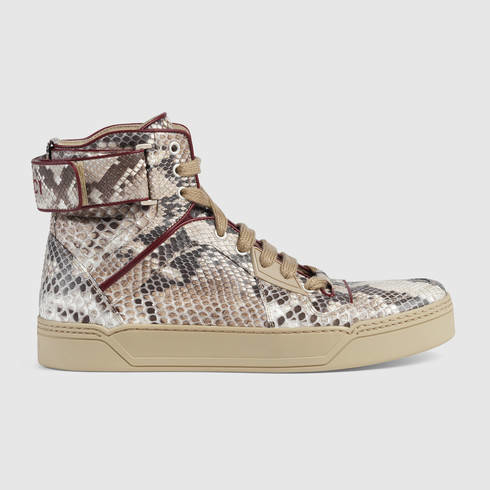 Gucci Leather Python High-top Sneaker for Men | Lyst