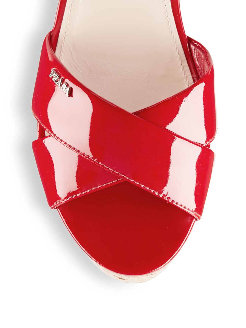 red patent leather sandals