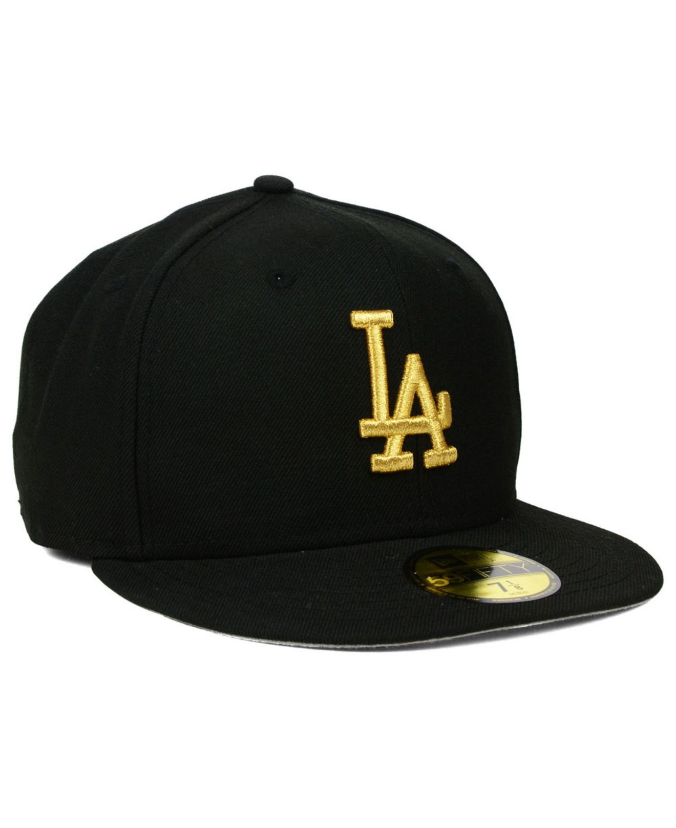 KTZ Los Angeles Dodgers Basic Gold 59Fifty Cap in Black | Lyst