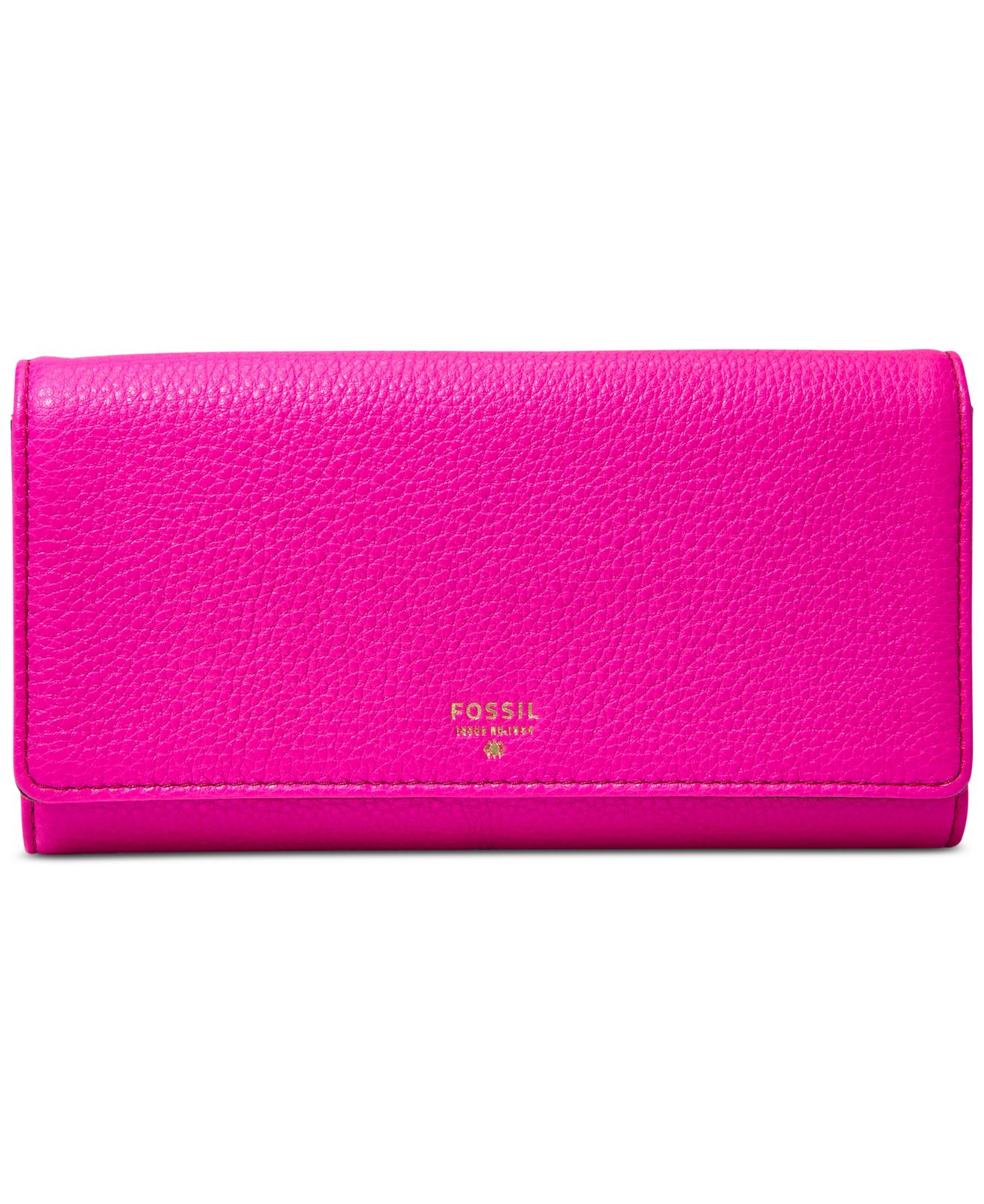 Lyst - Fossil Sydney Leather Flap Clutch Wallet in Pink