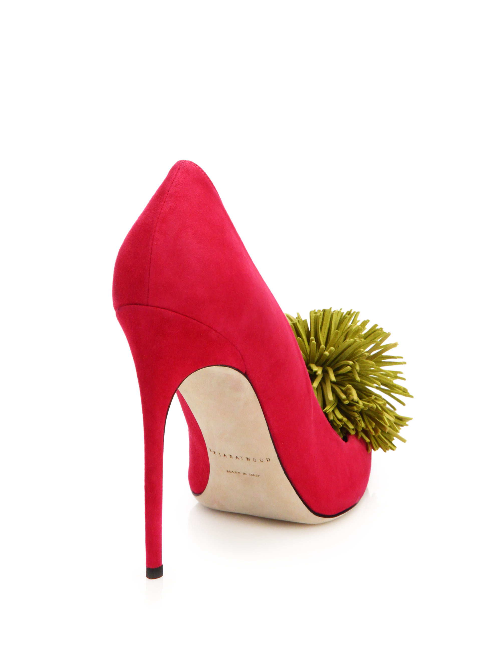 Brian Atwood Alis Suede Pom-pom Pumps 