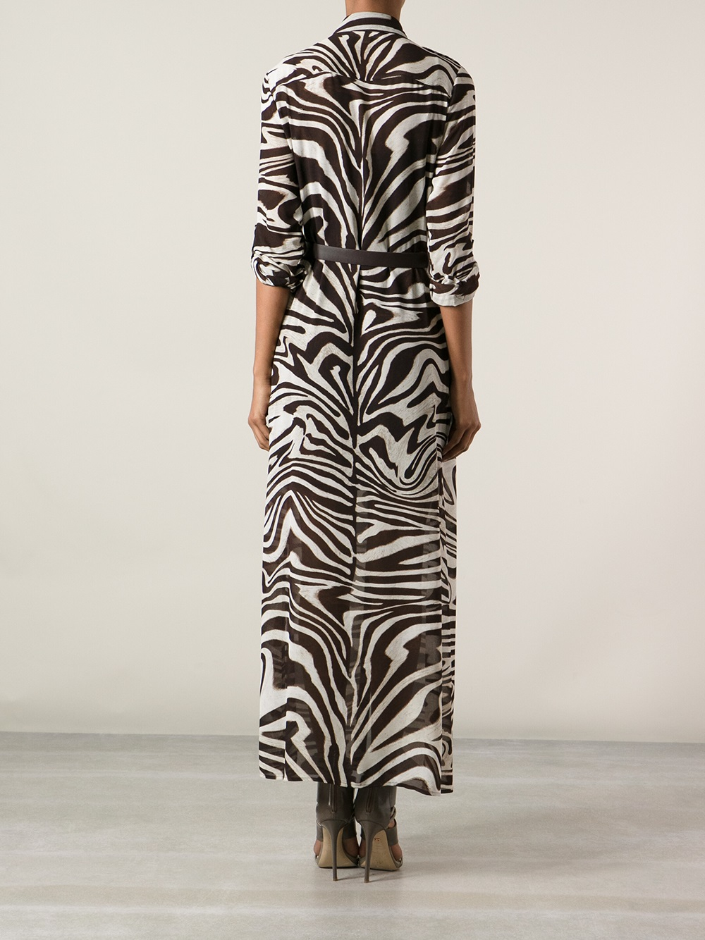 Lyst - Michael Michael Kors Zebra Print Shirt Dress in Brown