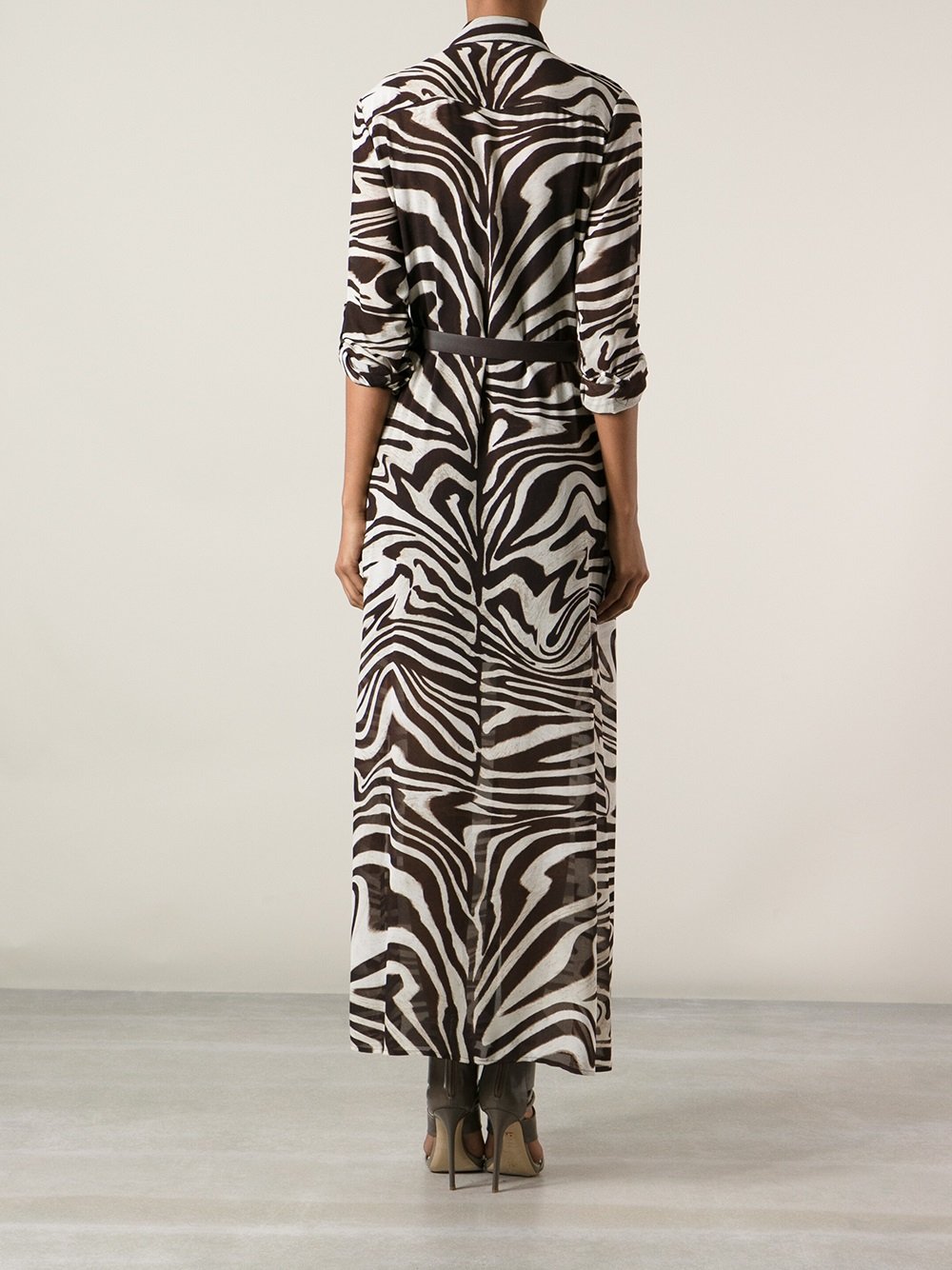 Lyst - Michael Michael Kors Zebra Print Shirt Dress in Brown