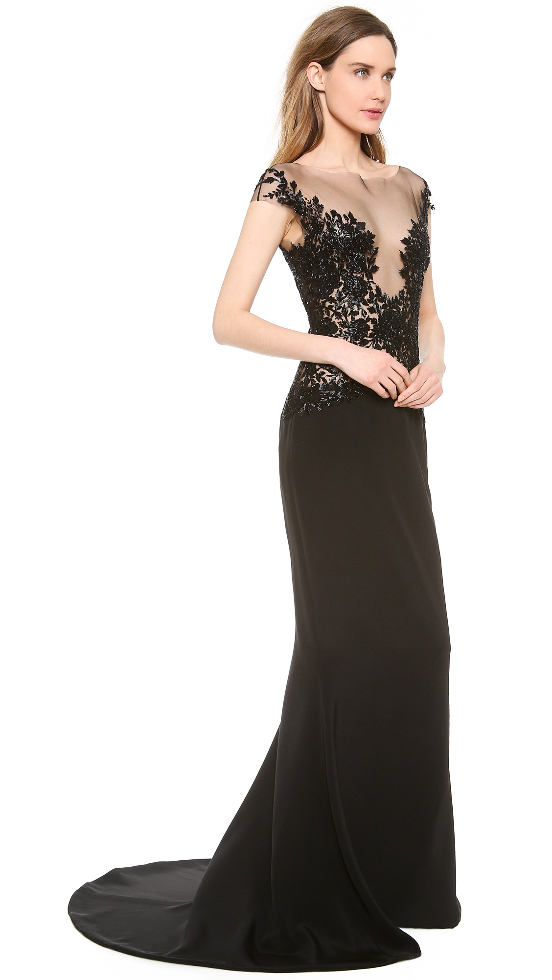 black illusion gown