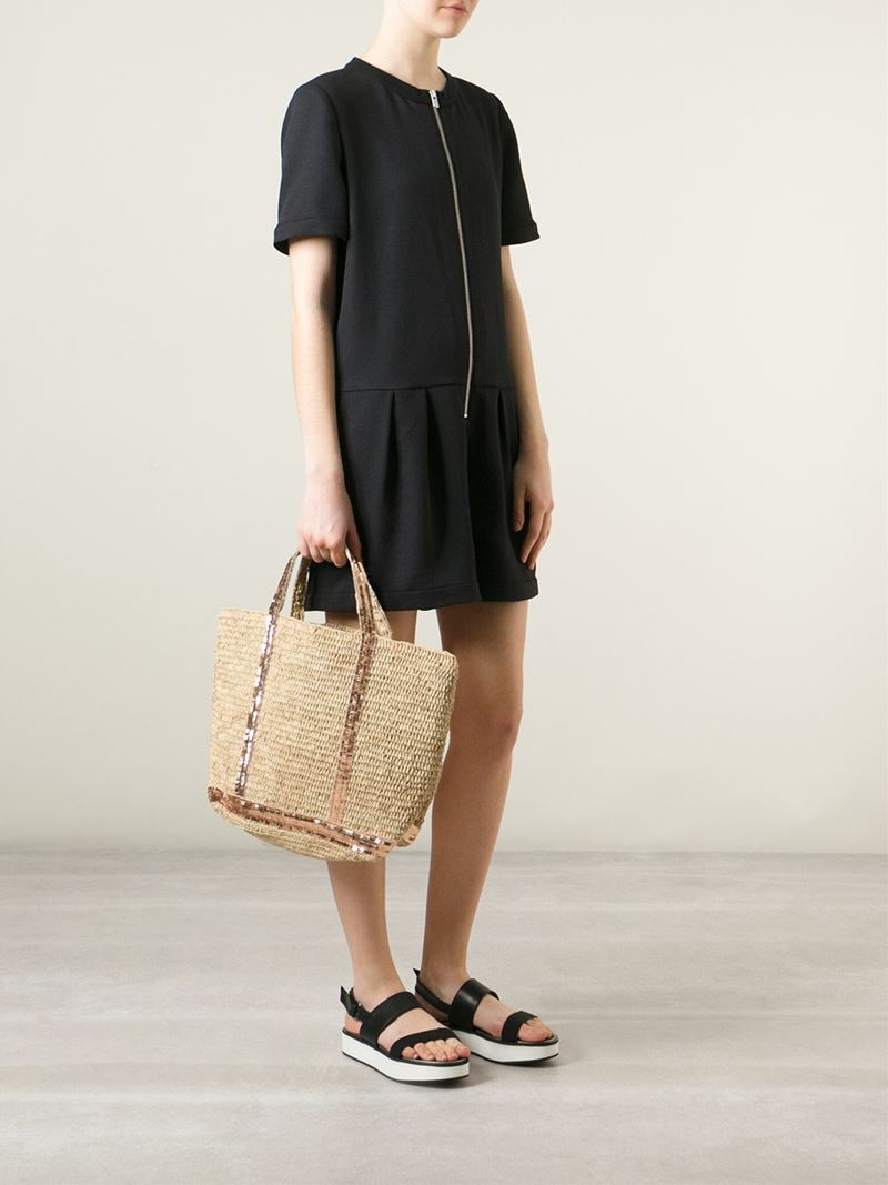 vanessa bruno raffia tote