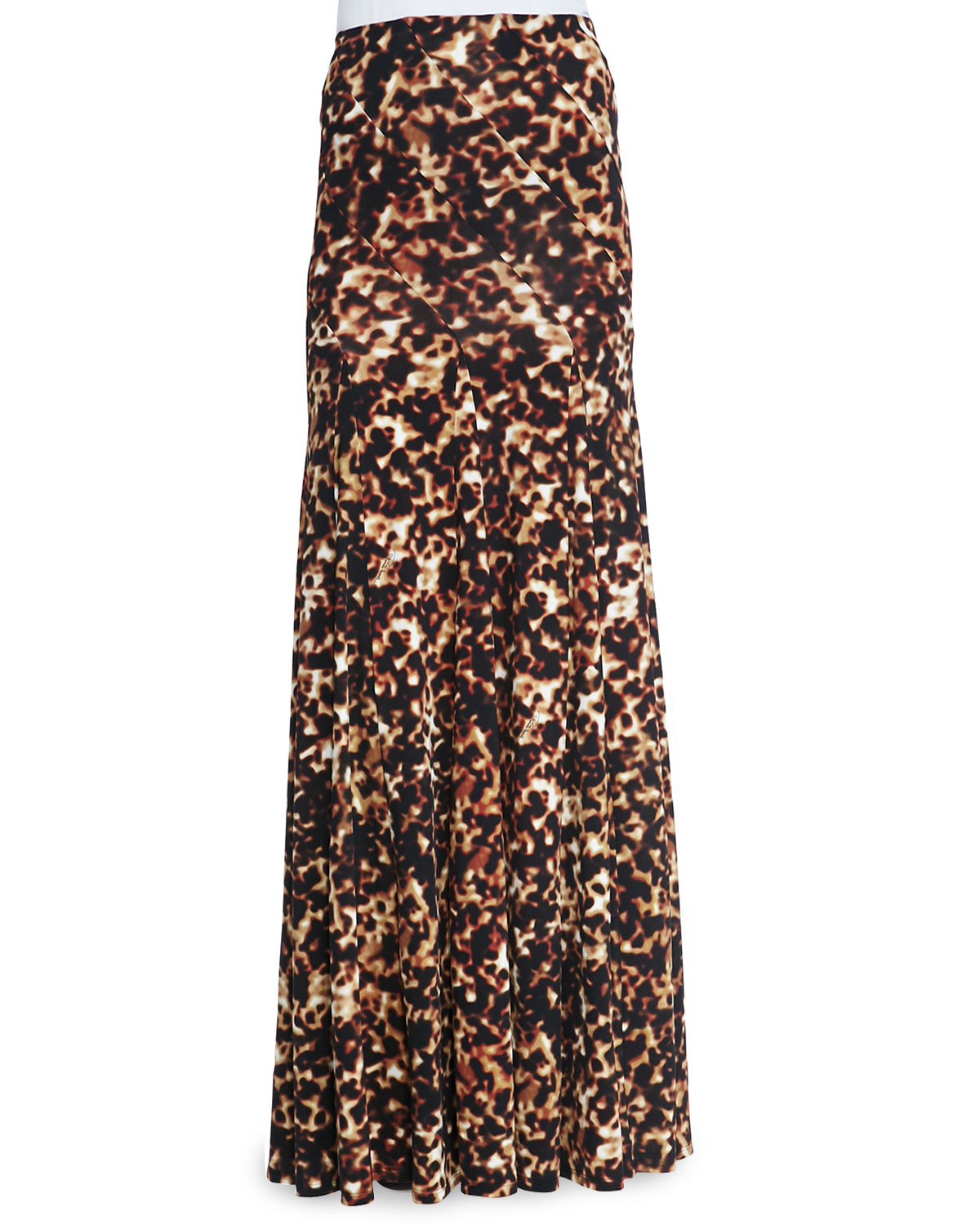 Roberto Cavalli Long Leopard Print Skirt in Brown - Lyst