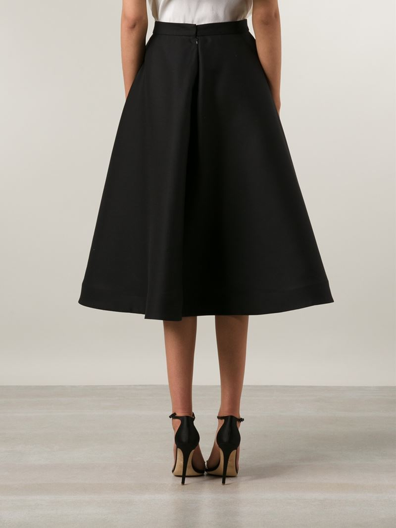 black midi circle skirt
