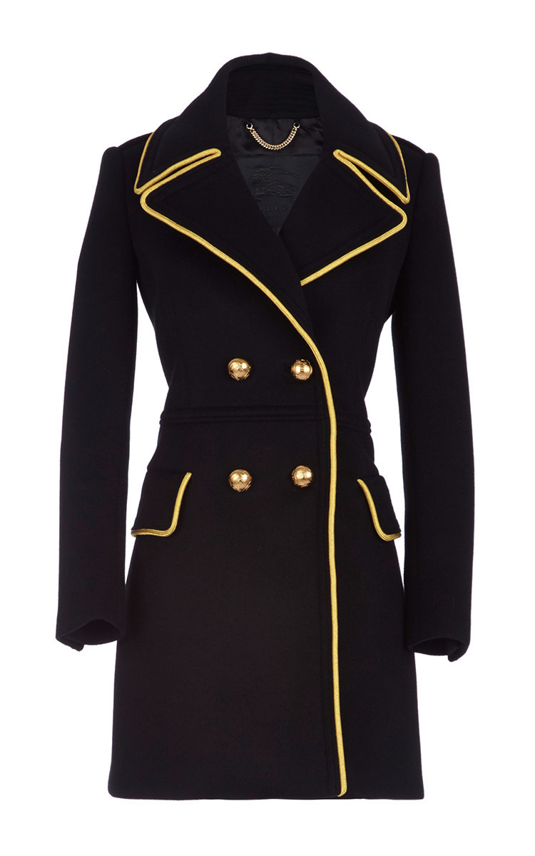 Burberry prorsum Double Breasted Military Cashmere Coat in Black | Lyst