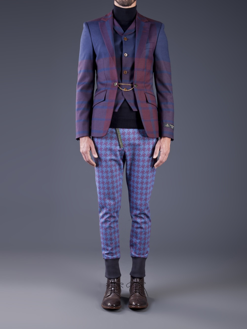 Vivienne Westwood Cable Chain Link Blazer in Pink & Purple (Blue) for