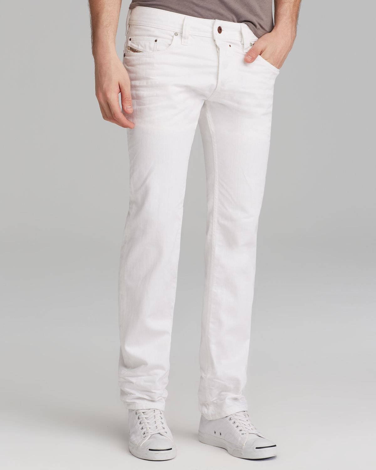 slim white jeans