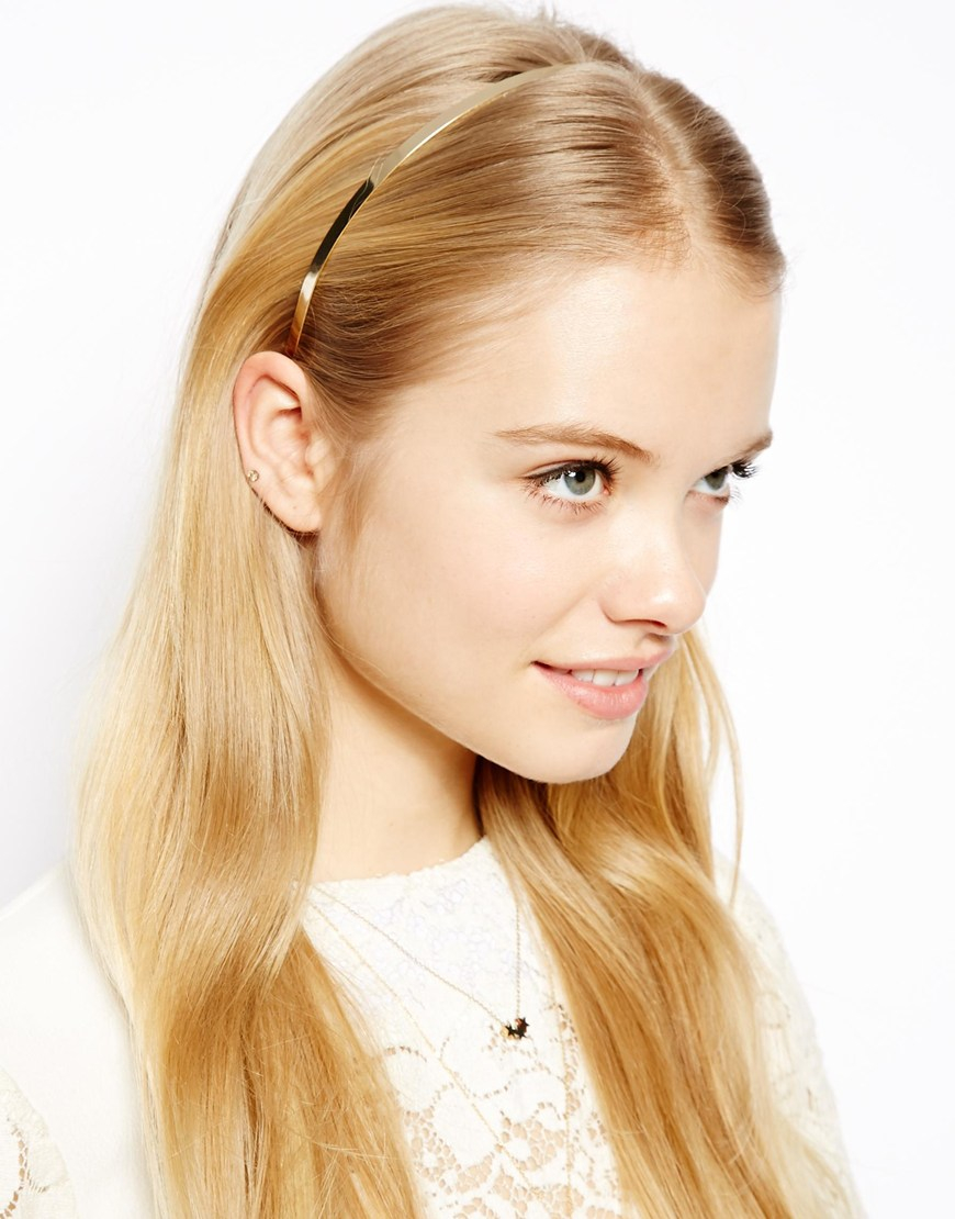 Lyst Asos Skinny Headband in Metallic