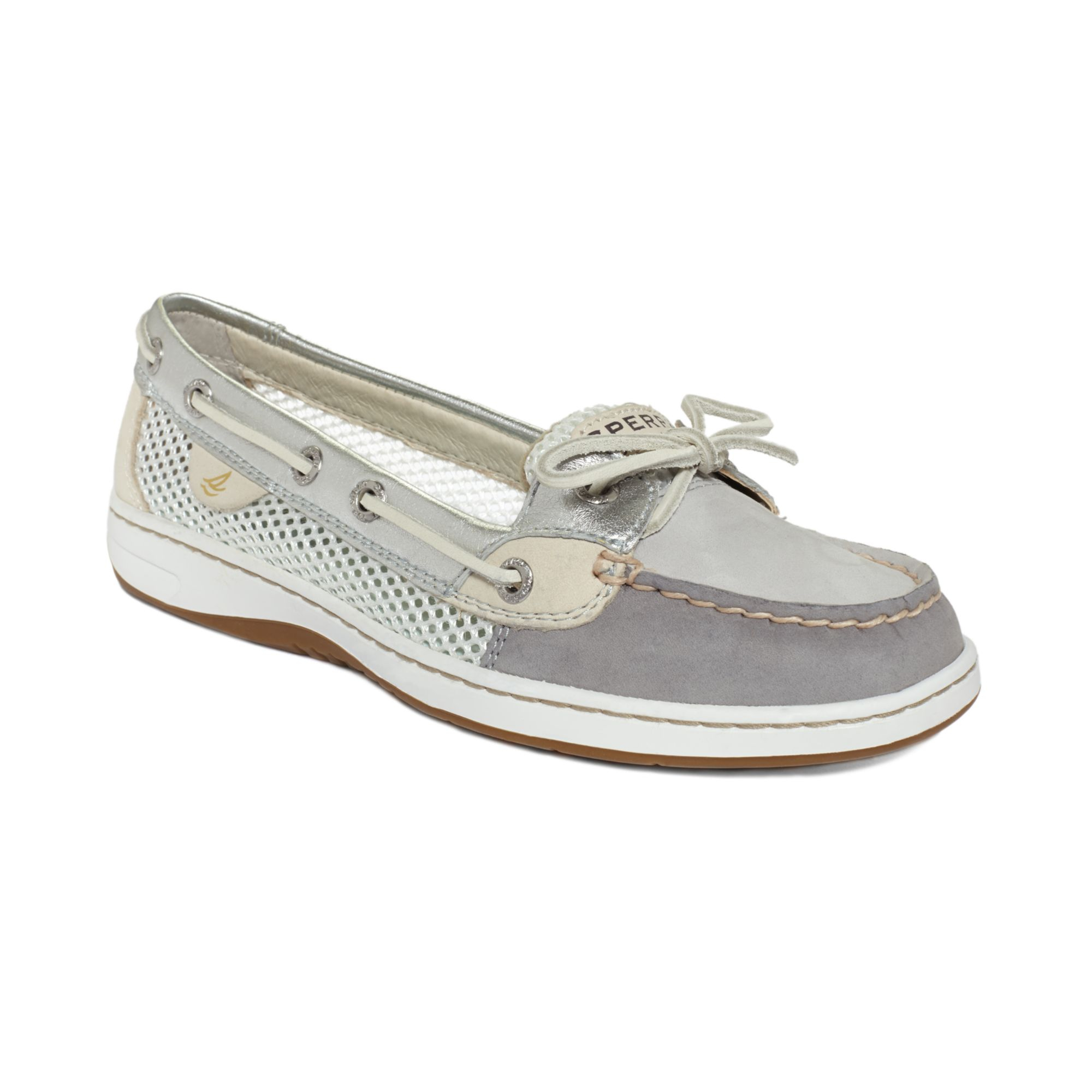 grey sperrys women's