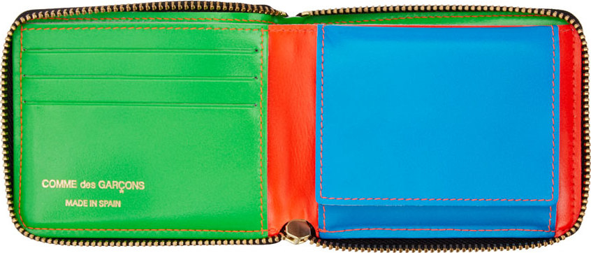 comme des garcons wallet fluo