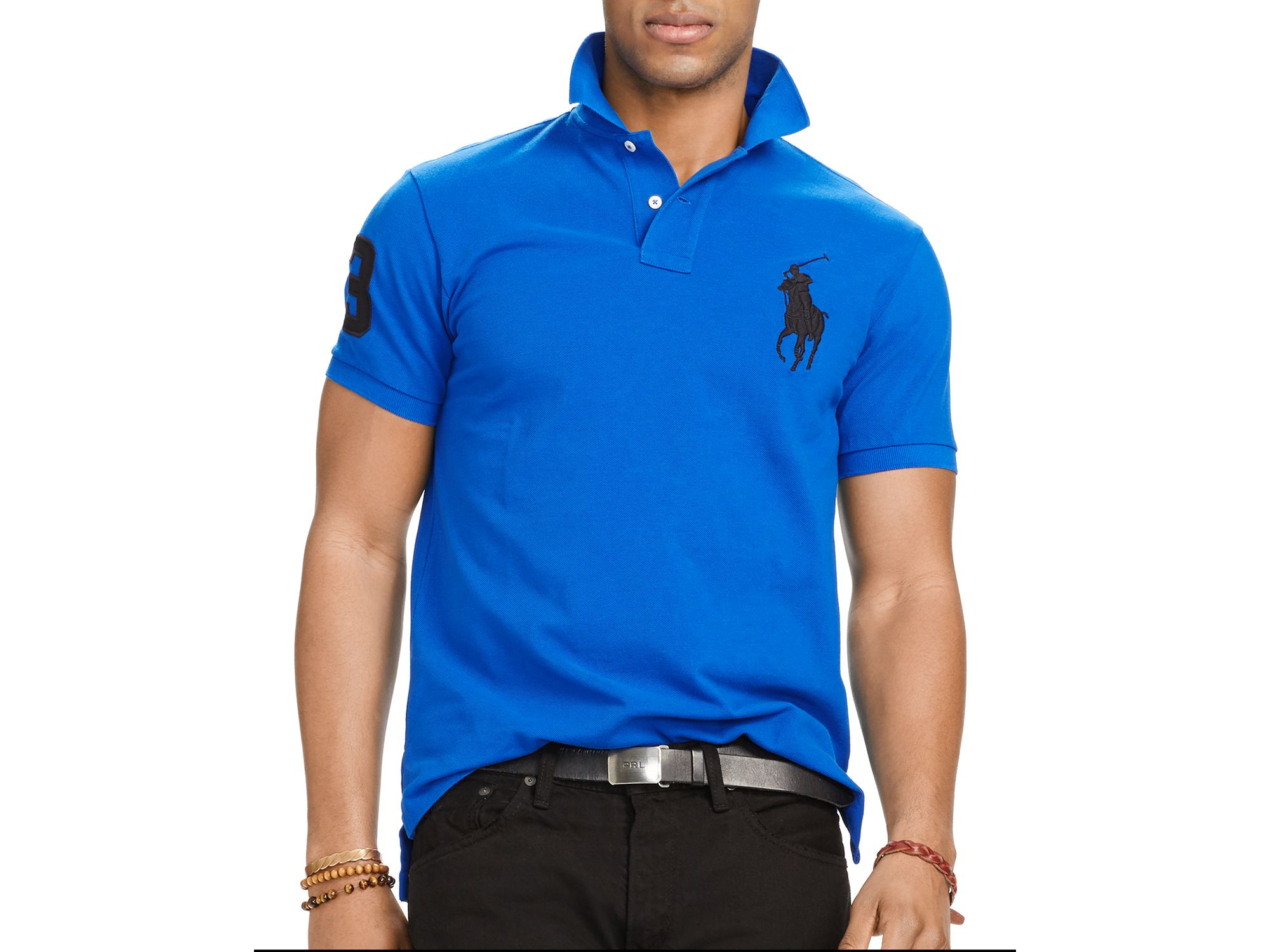 Ralph Lauren Polo Custom-fit Big Pony Mesh Slim Fit Polo Shirt in Blue for  Men | Lyst